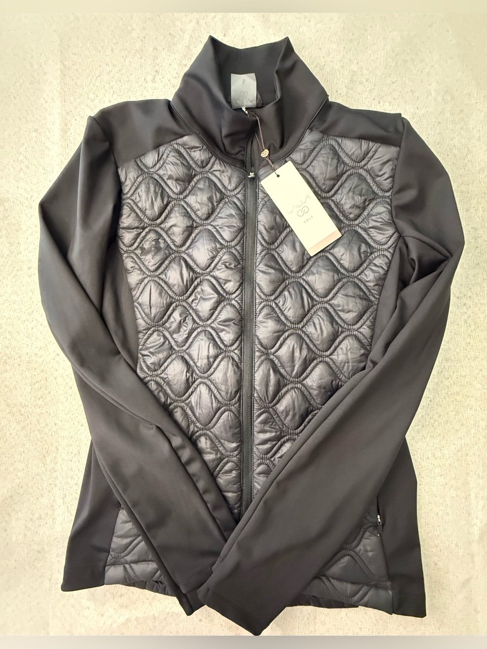 CALIA Golf Women's Quilted Full-Zip Hybrid Jacket Black‎ Size Small NWT